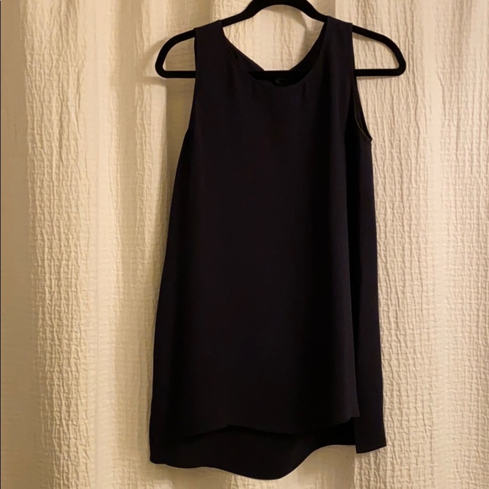 Navy silk tank
